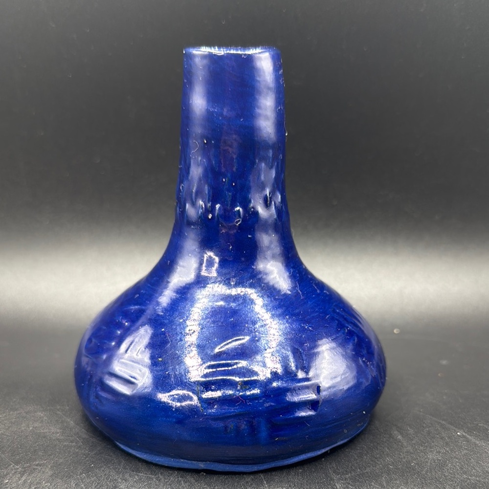 Deep Blue Ceramic Vase Handmade